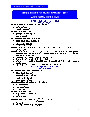 Bộ đề thi học kì I Toán lớp 8 - Năm học 2014-2015